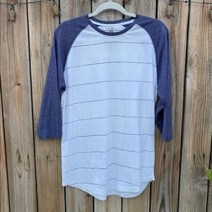 American Rag Shirt Men's Stripes White Blue  Size L